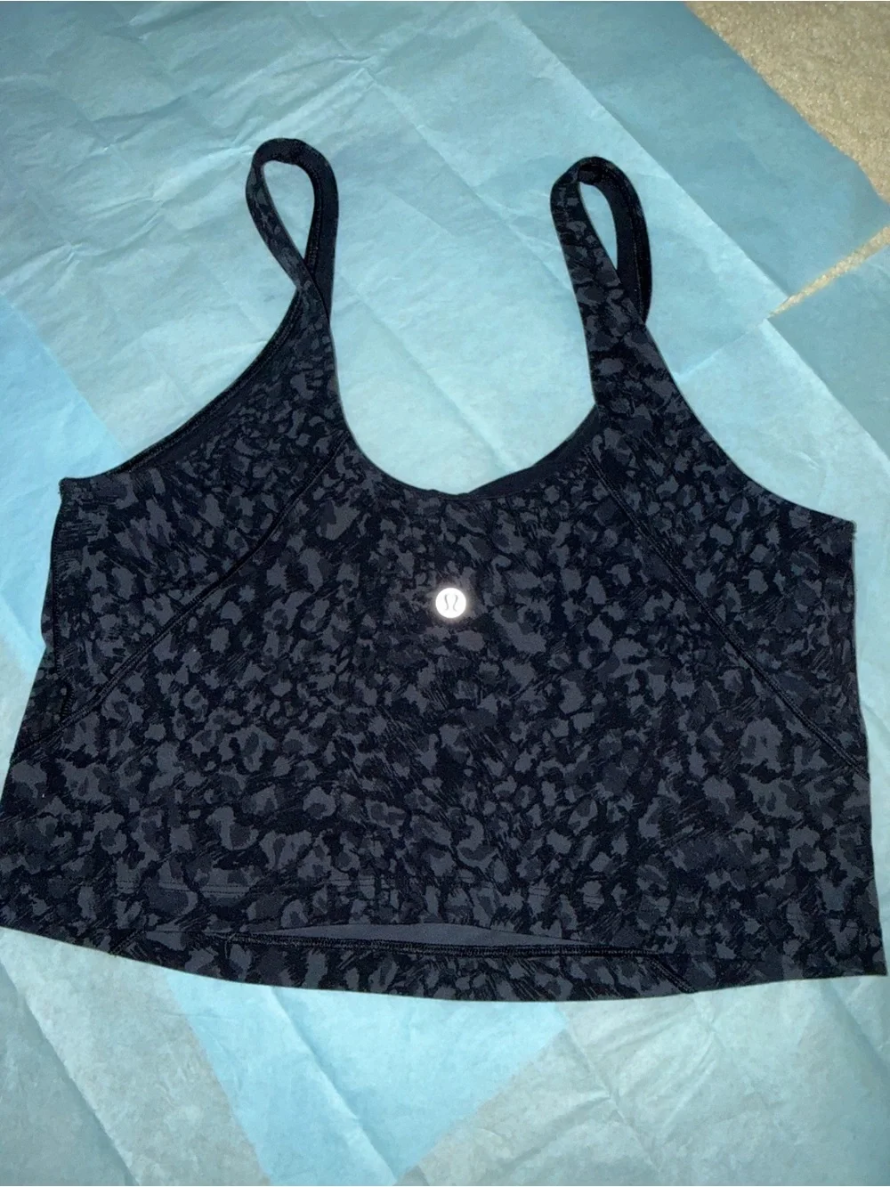 lululemon athletica Black Textured Crop Tank with Wide Straps